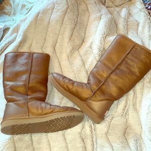 Tall Uggs in Metallic Bronze Size 10